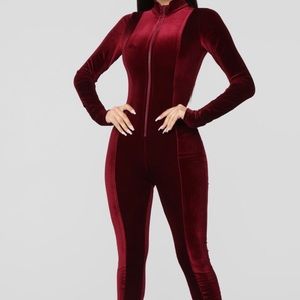 NEW Fashion Nova Chocolate Dream Velvet Jumpsuit